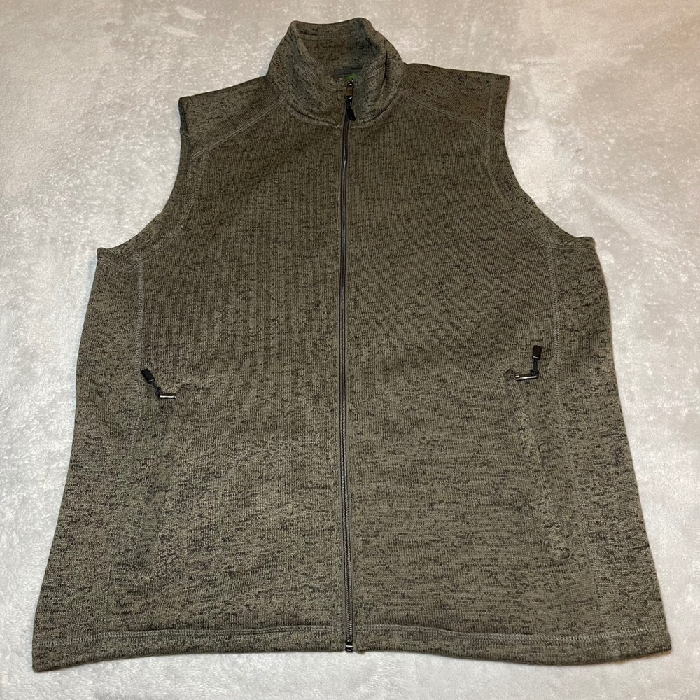 Stillwater Supply Co Vest Men XL Green Heathered Sweater Fleece Full Zip Outdoor